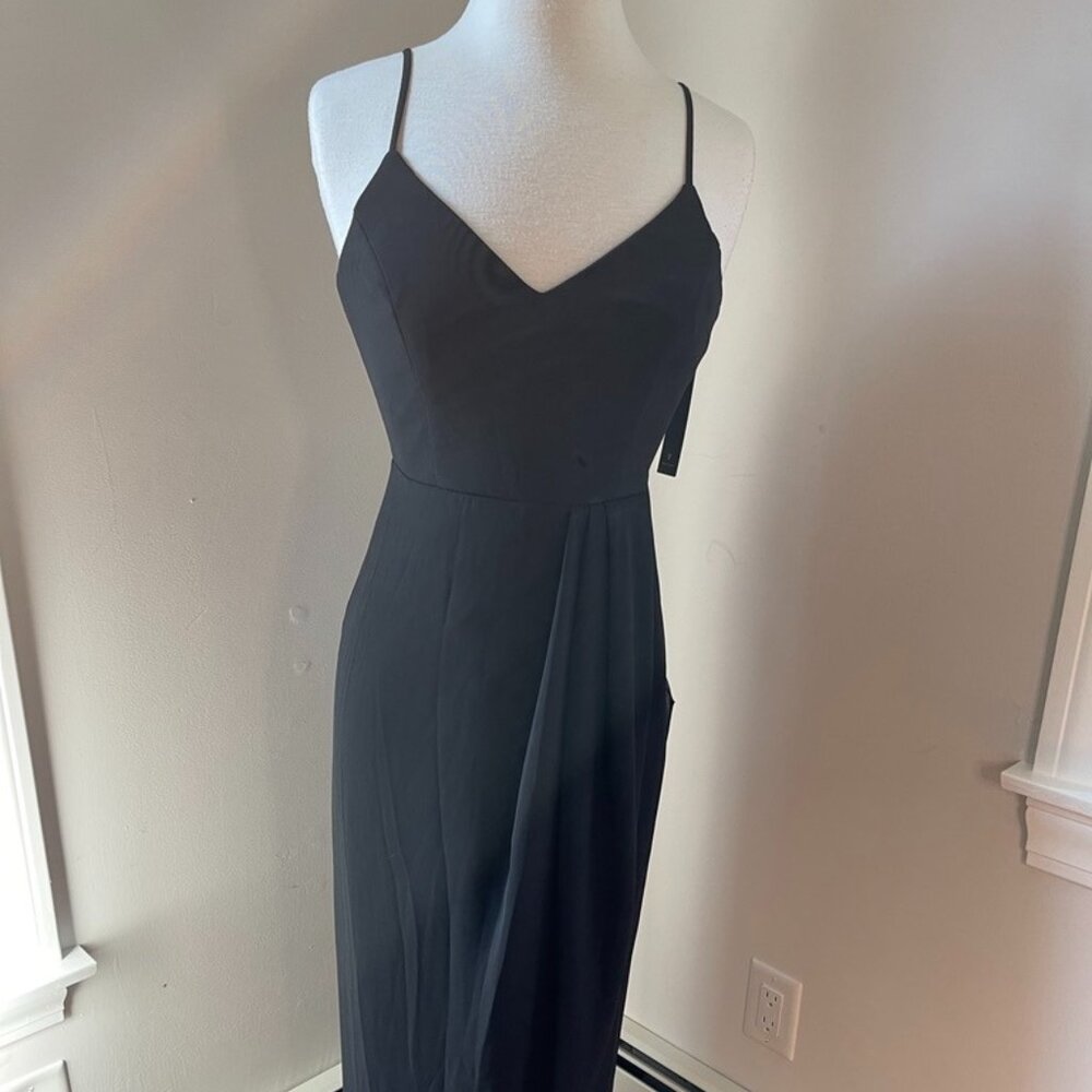Lulus Sleeveless Black Ruched Maxi Dress Size Small